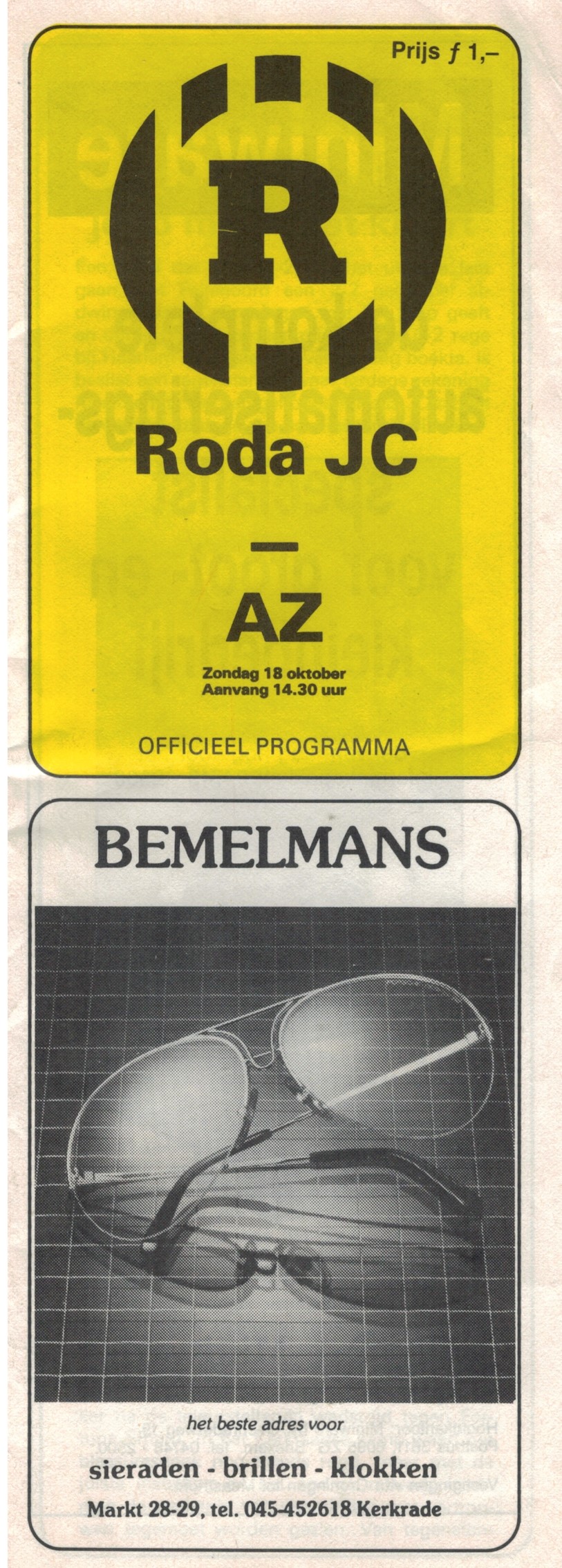 AZ Programma 18-okt-1987 Roda uit